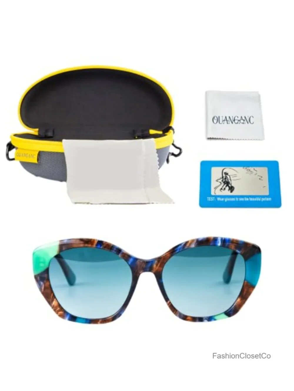 Polarized Cat Eye Sunglasses Acetate Frame UV400 Protection Oversized Vintage